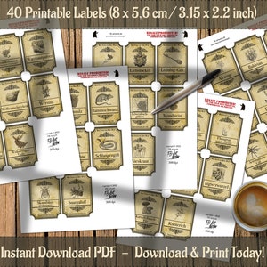 40 Apothecary Labels for Potion Ingredients to Download Print Labels Potion Lovers