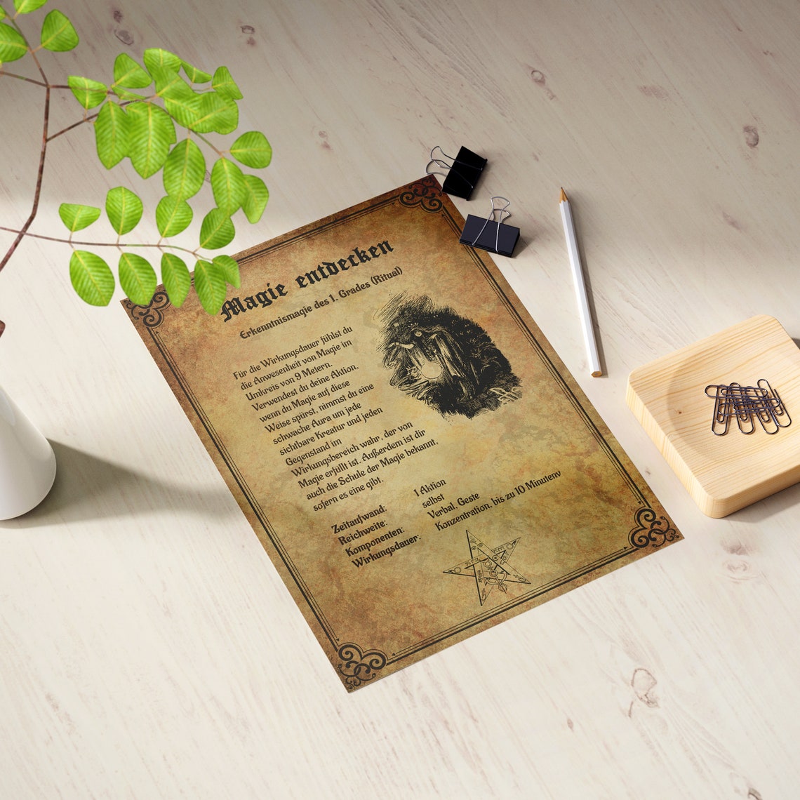10 First Level Dnd Spells Parchment Look Spells to Print A4 Spells