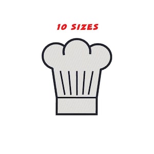Chef Hat Machine Embroidery, Chef Hat Embroidery Design, 10 Sizes. Instant DOWNLOAD