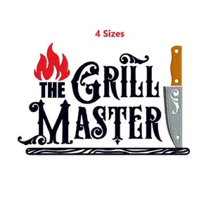 The grill master embroidery design, embroidery design, 4 sizes. INSTANT DOWNLOAD