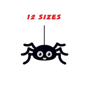 May include: Black spider with white eyes hanging from a string. 12 SIZES.
