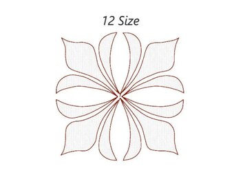 2 Long Leaves Quilt Block Embroidery Design, Design for Quilt Block Embroidery Design. 12 Measures. INSTANT DOWNLOADS