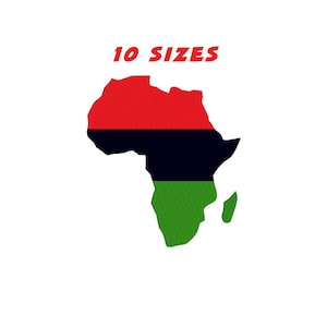Africa silhouette embroidery design, Pan africa flag embroidery design, digital embroidery design 10 sizes. INSTANT DOWNLOAD