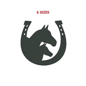 Horseshoe embroidery design, equitation embroidery design, 6 sizes. INSTANT DOWNLOADS