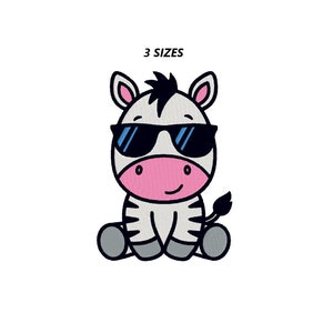 Zebra embroidery design, 3 sizes. INSTANT DOWNLOAD