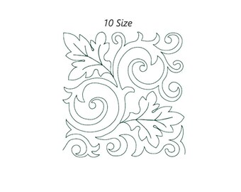 Quilt block no. 1 leaves embroidery design, embroidery design quilt block. 10 Measurements. INSTANT DOWNLOAD