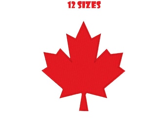 Canadian maple leaf embroidery design, 12 sizes. INSTANT DOWNLOAD