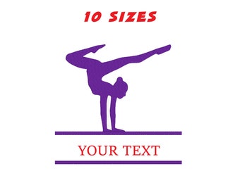 Gymnast frame silhouette embroidery design, Gymnast embroidery design, 10 sizes. INSTANT DOWNLOAD