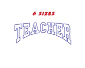 TEACHER Applique ricamo a macchina, embroidery design applique teacher, 6 misure. INSTANT DOWNLOAD