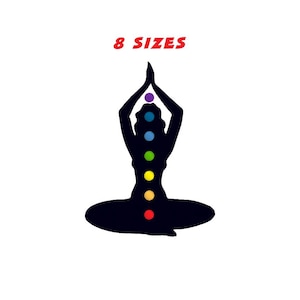 7, Chakra Symbol embroidery design, Meditation embroidery design, Yoga embroidery design. 10 Sizes. INSTANT DOWNLOAD