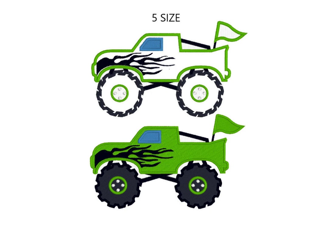 Monster Truck Applique Embroidery Design, Monster Truck Embroidery ...