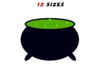 Witch's Cauldron embroidery design - PES witch's cauldron - digital file for embroidery machines, 12 sizes. INSTANT DOWNLOAD