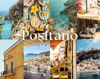 Positano Lightroom Presets | 12 Mobile & Desktop Filters Italian Summer | Coastal Tangerine and Turquoise Pack