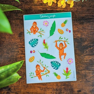 Planche de stickers thème Jungle | Illustration, papeterie