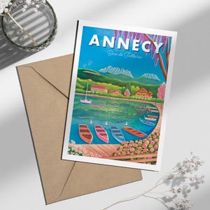 Carte postale "Annecy baie de Talloires" | Illustration, papeterie