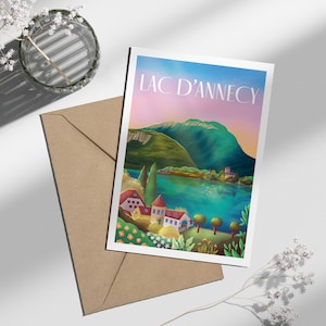 Carte postale "Lac d'Annecy" | Illustration, papeterie