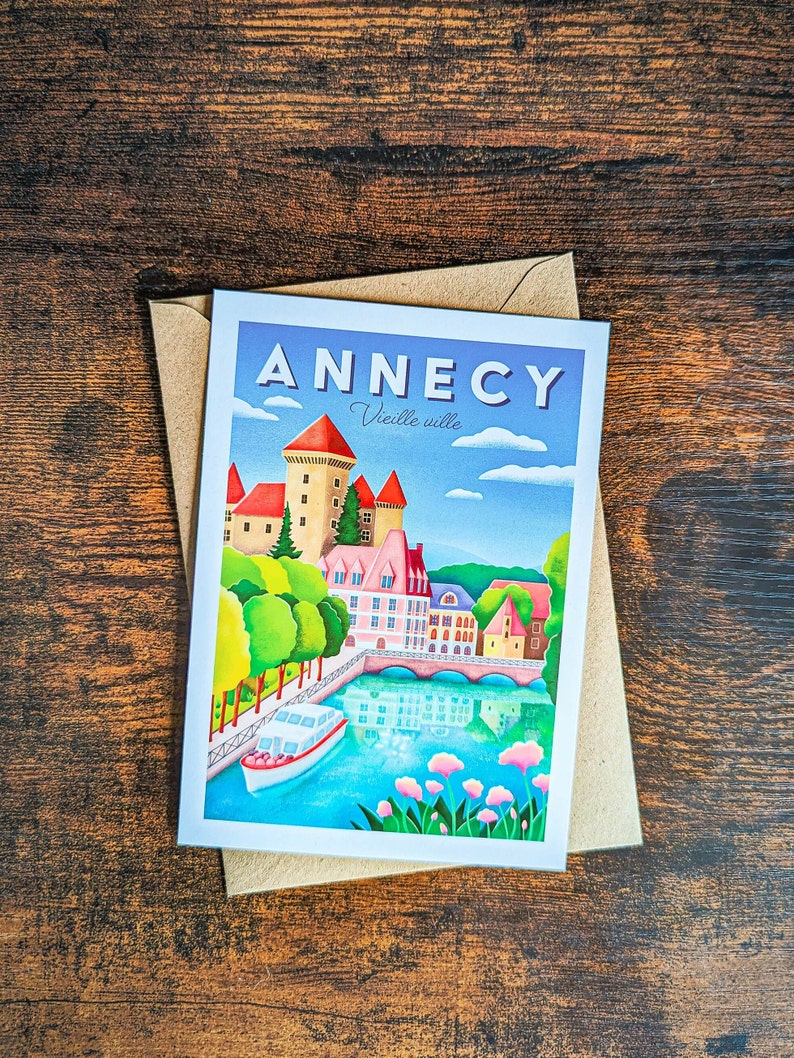 Carte postale Annecy Vieille ville | Illustration, papeterie image 2