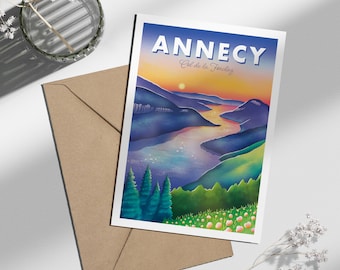 Carte postale Annecy Col de la Forclaz | Illustration, papeterie