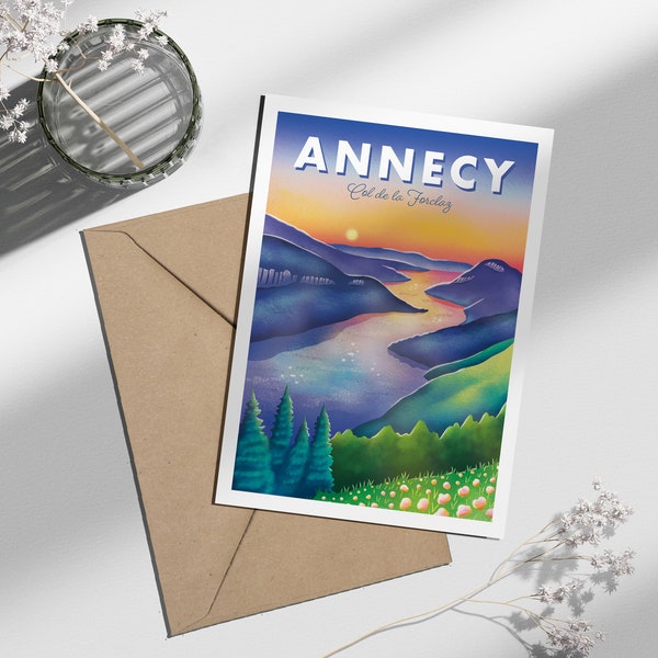 Carte postale Annecy Col de la Forclaz | Illustration, papeterie