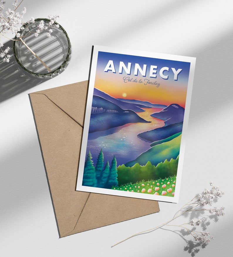 Carte postale Annecy Col de la Forclaz | Illustration, papeterie immagine 1