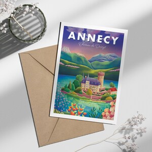 Carte postale Annecy Château de Duingt | Illustration, papeterie