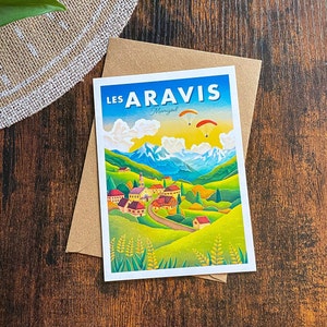 Carte postale "les Aravis" Manigod, Haute-Savoie | Illustration, papeterie image 2