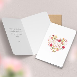 Carte de vœux double cœur, amour | Illustration, papeterie