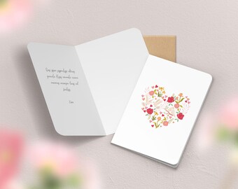 Dubbele Hart Wenskaart, Liefde | Illustratie, briefpapier