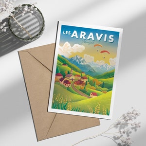 Carte postale "les Aravis" Manigod, Haute-Savoie | Illustration, papeterie