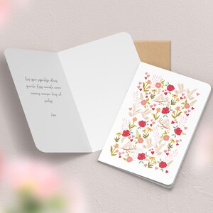 Carte de vœux double fleurs, printemps | Illustration, papeterie Colombes