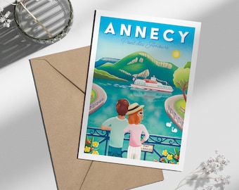 Carte postale "Pont des Amours" | Illustration, papeterie