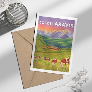 Carte postale Col des Aravis, Haute-Savoie | Illustration, papeterie