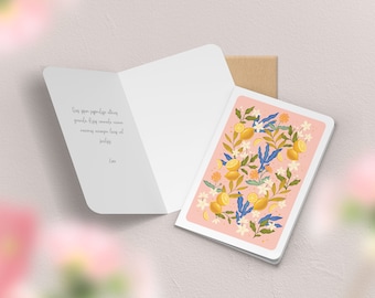 Carte de vœux double à motif avec enveloppe | Illustration, papeterie