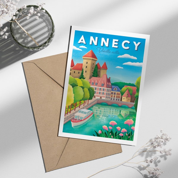 Carte postale Annecy Vieille ville | Illustration, papeterie