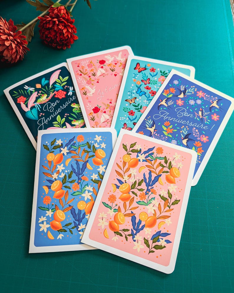 Carte de vœux double à motif avec enveloppe | Illustration, papeterie immagine 3