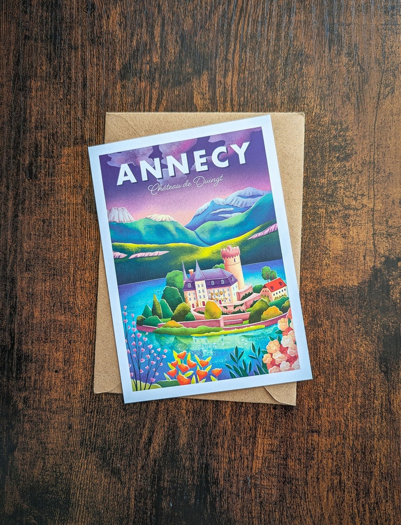 Carte postale Annecy Château de Duingt | Illustration, papeterie immagine 2