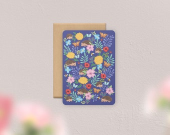 Carte postale "Motifs printemps" | Illustration, papeterie