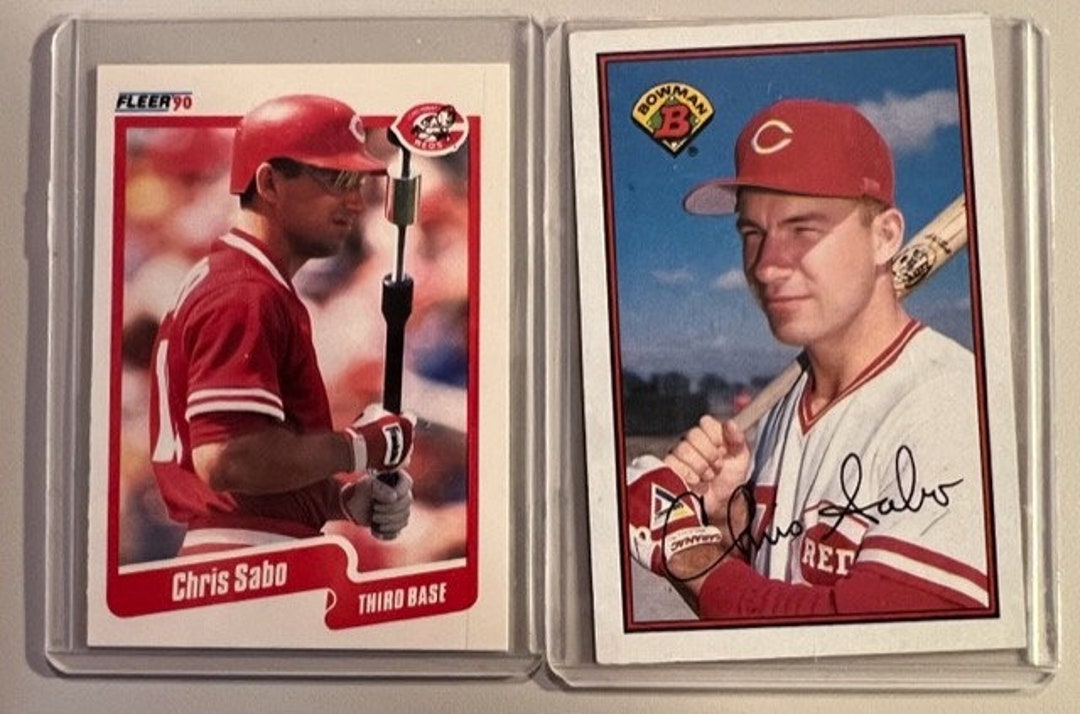 Chris Sabo Baseball Cards lot of 2 