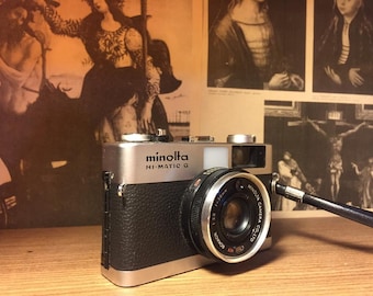 Vintage Camera, Minolta Hi Matic G 1974, Antique Camera, Antique Film Camera, Rare Collectible, Gift for her