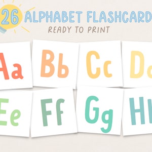Alphabet 26 Cartes Flash imprimables | Matériel préscolaire | Homeschool Printables | Cartes Flash Montessori | TÉLÉCHARGEMENT NUMÉRIQUE