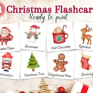 24 cartes mémoire de Noël | Flashcards d’hiver | Activités préscolaires à la maison | Matériaux Montessori | TÉLÉCHARGEMENT NUMÉRIQUE