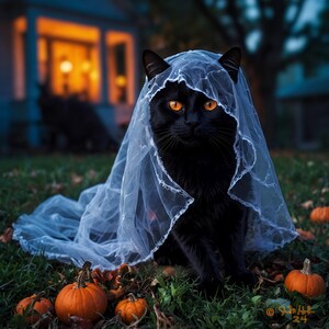 Black Cat Pumpkin Patch,Removable PVC-Free Adhesive Fabric4k HD wall Decals for your Halloween Decor,Trick o Treat,Modern Decor,wall Art,USA