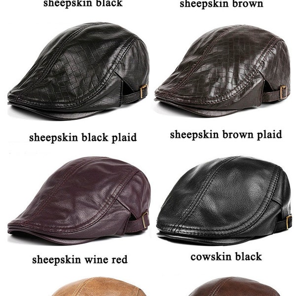 Black Leather Cap, Brown Leather Hat, Black CowHide Hat, Brown Leather Hat, Sheepskin Hat, Cowhide Leather Hat, Baseball Cap BoyzWillBBoyz