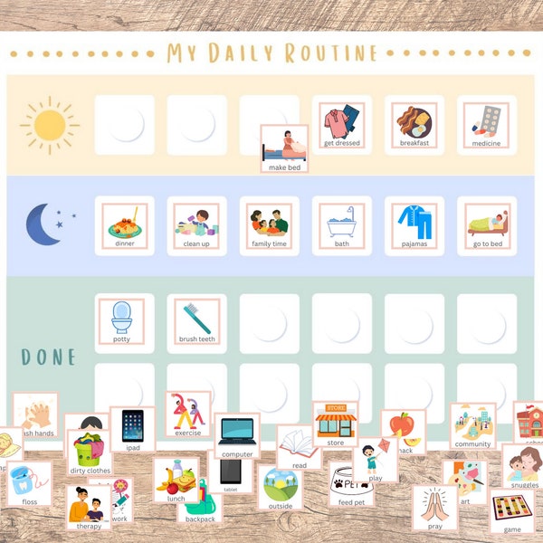 Editable Daily Routine Chart, Kids Daily Chores, Morning Evening Checklist, Printable To-Do List