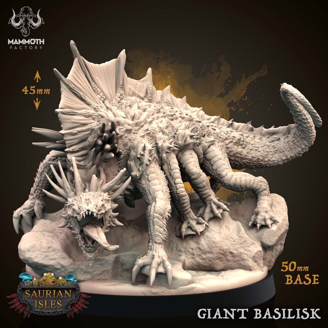 Giant Basilisk Mini by Mammoth Factory Games D&amp;D Miniatures Pathfinder ...