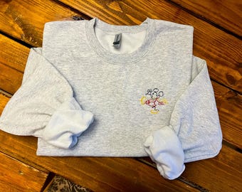 Geborduurd Mickey-sweater met ronde hals | Gildan-ronde hals