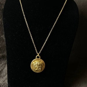 Vintage Medal Charm Halskette Versace Anhänger