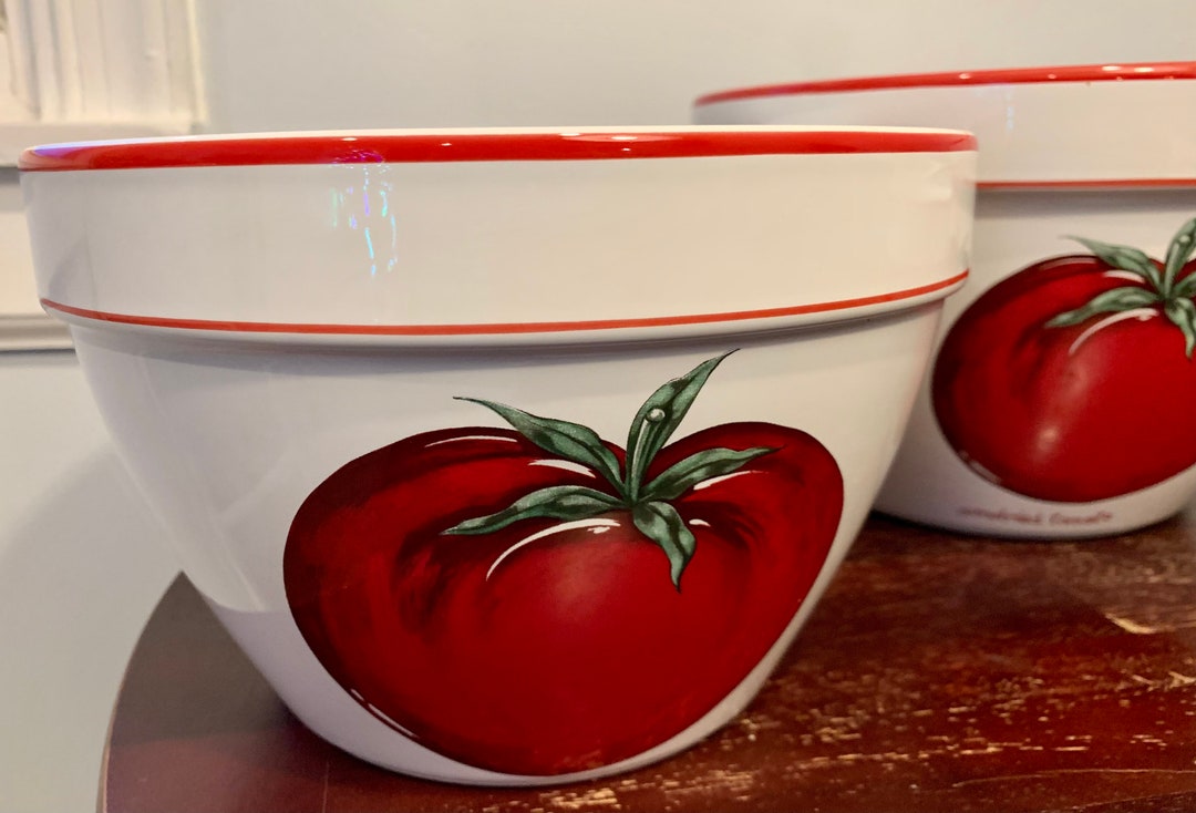Over and Back Bowl Set Sundried Tomatoes Pattern 10 8 6 Etsy