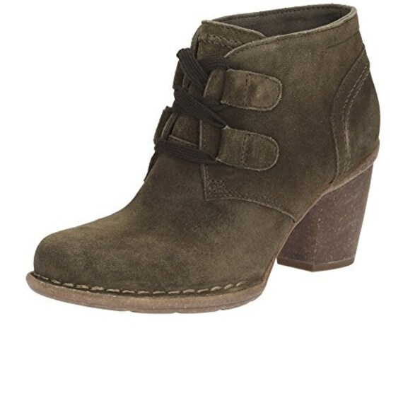 New Clarks Carleta Lyon Womens Wide Casual Boots 4 Khaki Suede