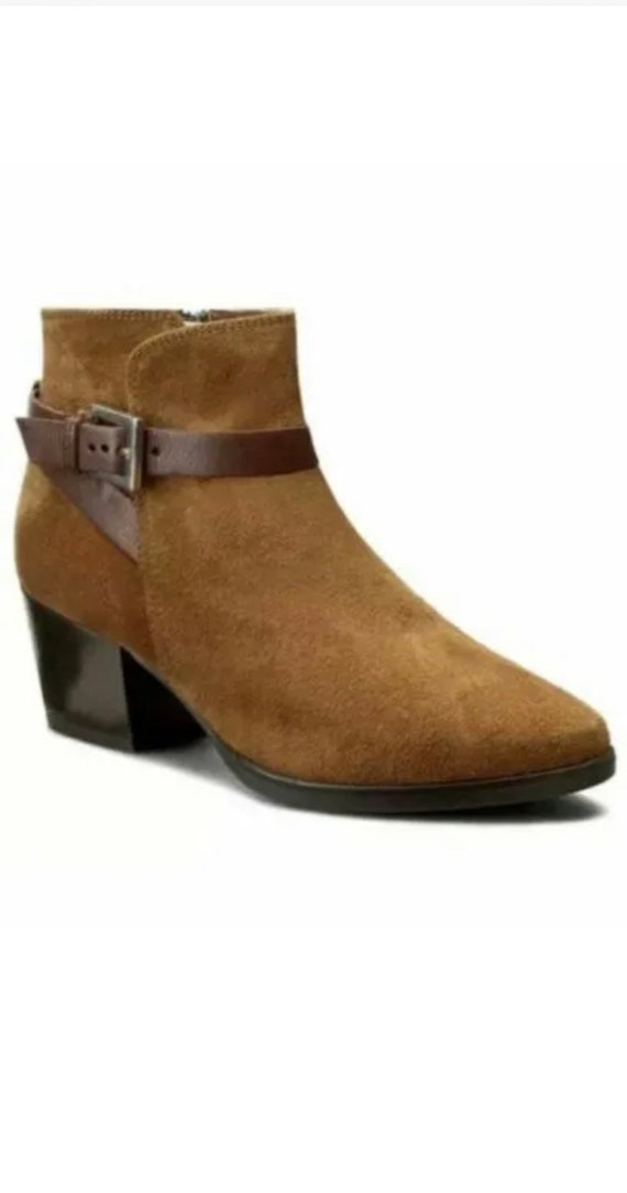 CLARKS Eva Tan Suede Ankle Boots UK 5.5 - Etsy